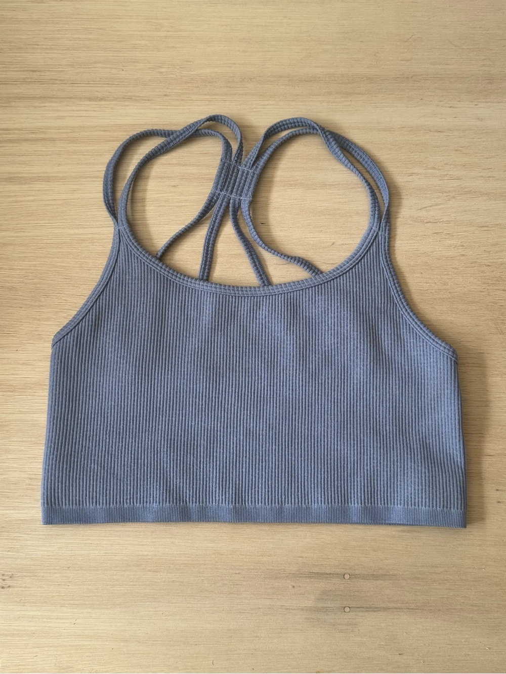 Forever 21 Ribbed Strappy Bralette - Slate Blue